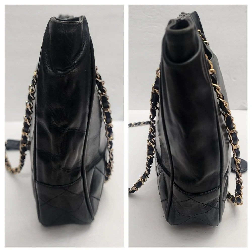 CHANEL Black Quilted Leather Tote - Picture 15 of 16